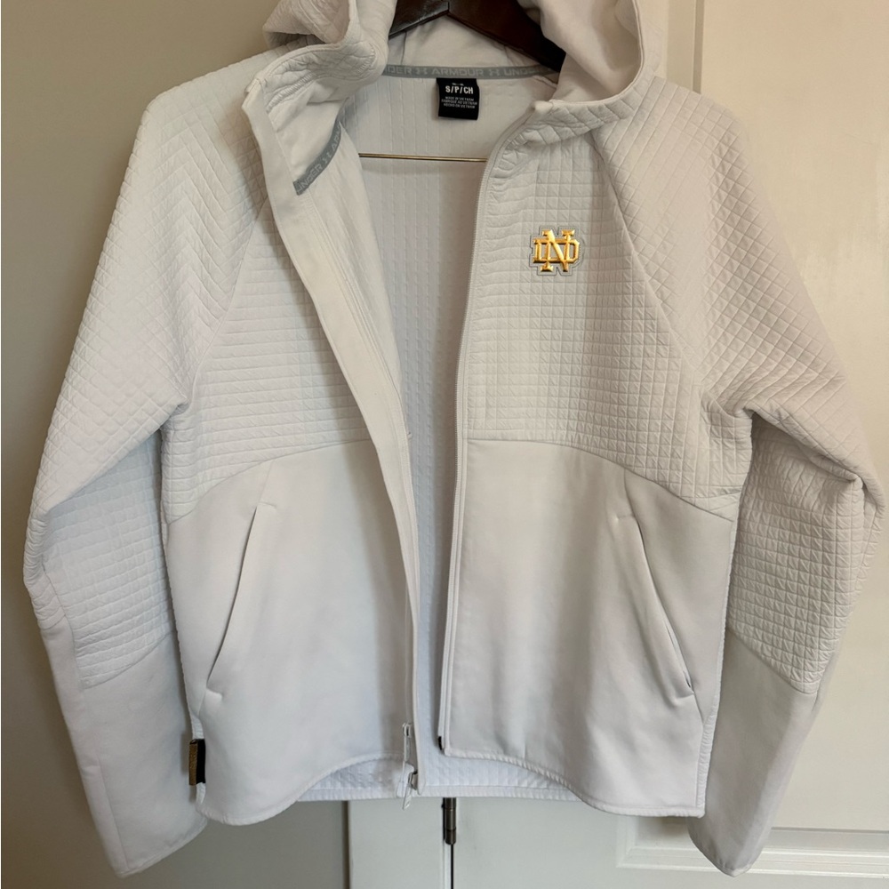 Notre Dame Under Armour Quilted Hooded Jacket with Gold ND